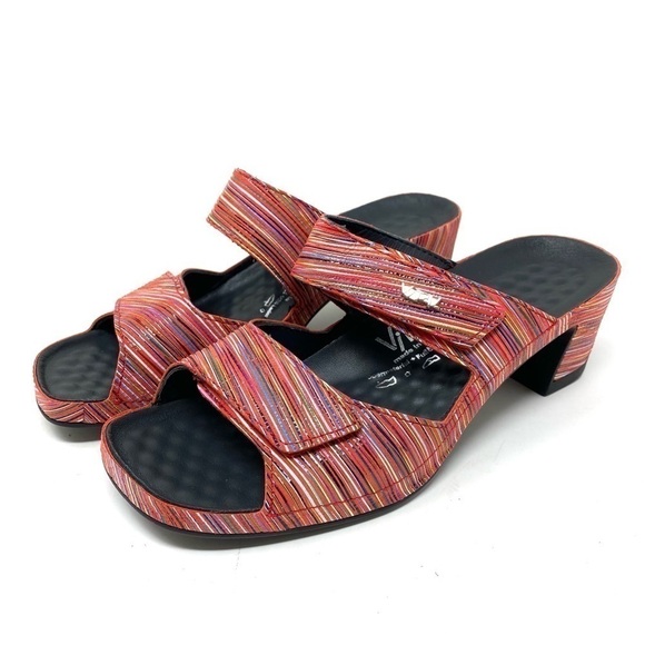 Vital 0520 Joy Just Passion Red Leather Mule Comfort Sandals - Picture 2 of 7